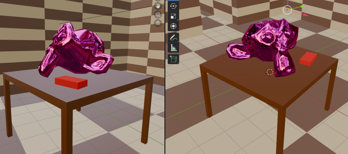 Screenshot showing perfectly fine ammo box sitting unobstructed on the table