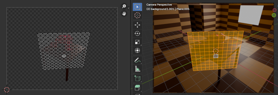 UV map of background object