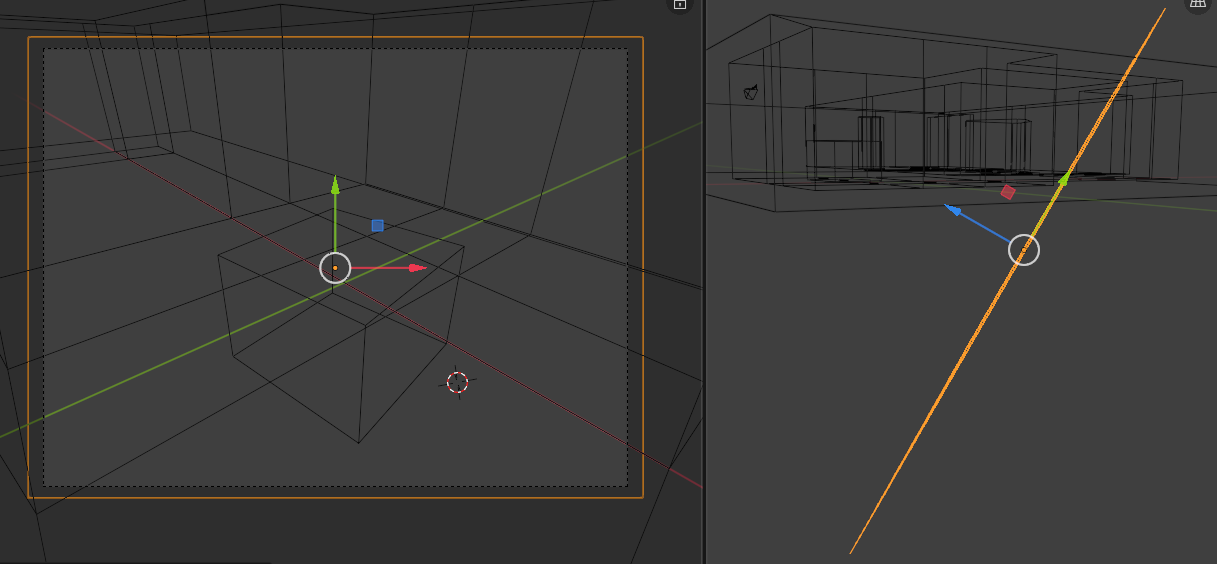 View of main plane from camera viewpoint and side