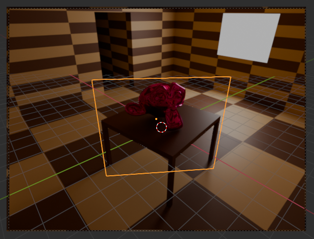 Screenshot highlighting a background object plane